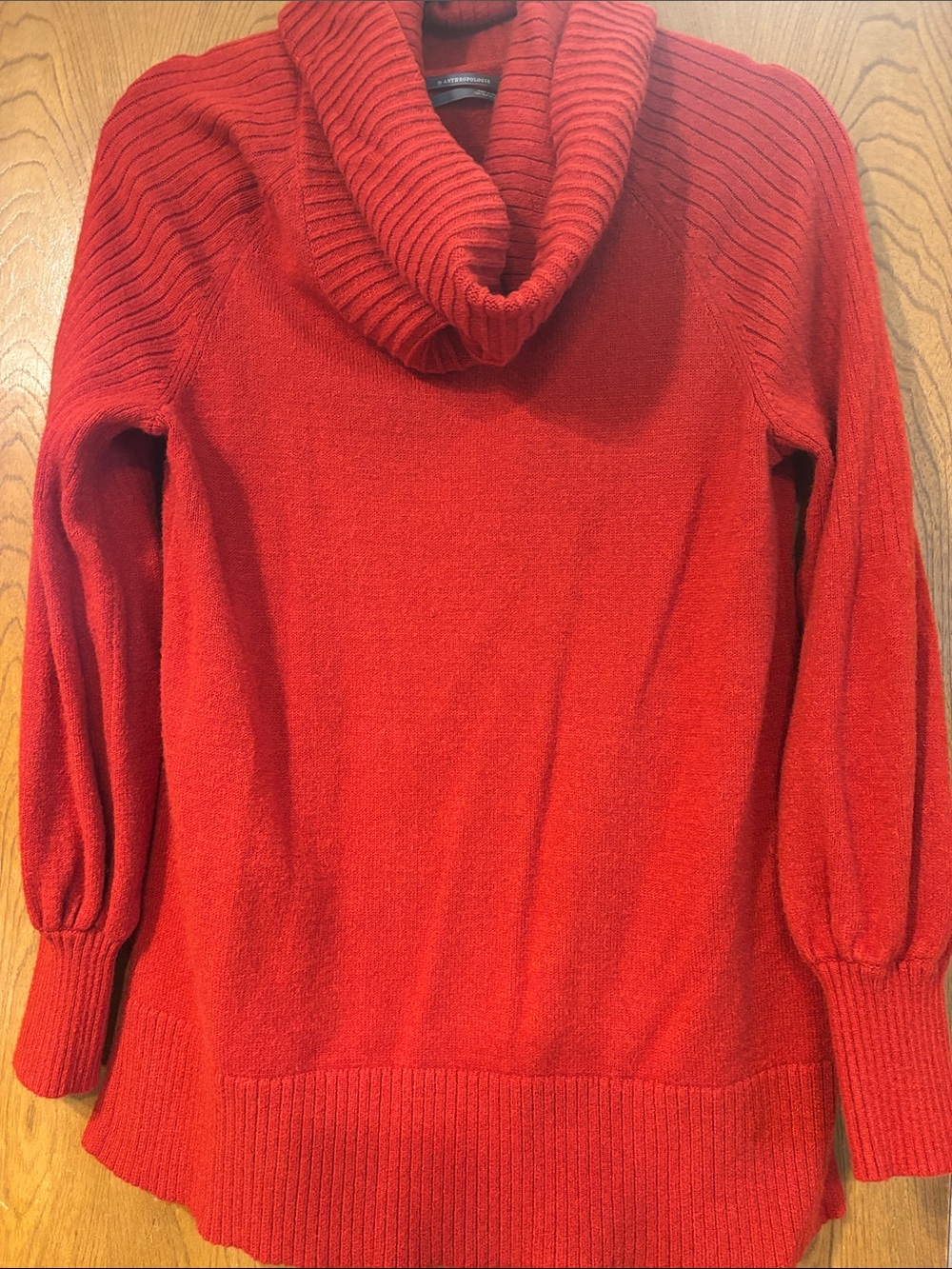 Anthropologie Red/orange Cowl-Neck Sweater